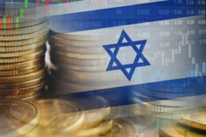 Stock,Market,Investment,Trading,Financial,,Coin,And,Israel,Flag,Or