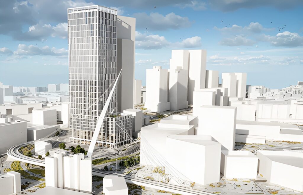 מתחם בניין הדואר ברובע הכניסה לירושלים | הדמיה: יגאל לוי אדריכלים SYL