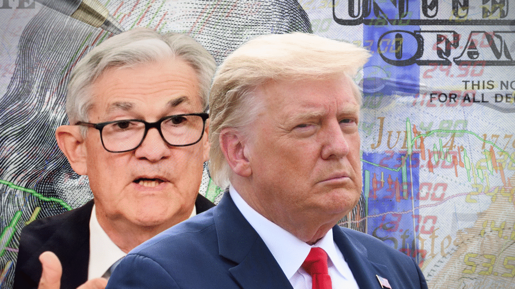 נשיא ארה"ב, דונלד טראמפ ויושב ראש הפדרל ריזרב, ג'רום פאוול | אילוסטרציה | קרדיט: שאטרסטוק