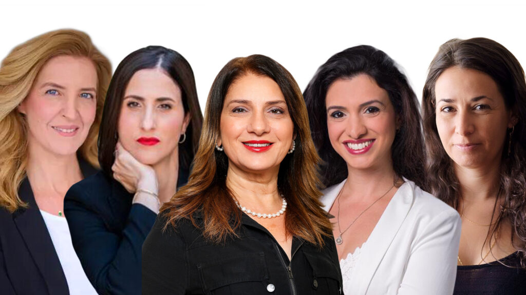 מימין: מיכל מקוב, נטלי שמעון ויינשטיין, קארן טל, מור פפקין, מאיה שוורץ | קרדיט: איתי נדב, תומר שלום - סטודיו תומאס, רפי דלויה, איילה ברק, עידו לביא