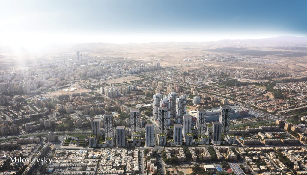 הדמיית פרויקט בינוי בינוי בבאר שבע | צילום: תכנון והדמיה מילוסלבסקי אדריכלים