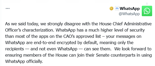 תגובת וואטסאפ | צילום מסך X