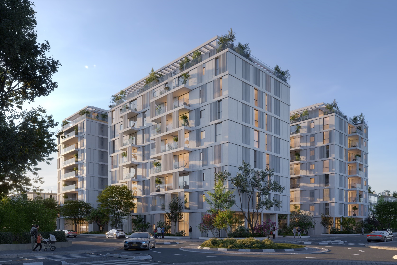 הדמיה של מתחם חנקין בחולון של נתנאל גרופ. קרדיט: סטודיו אור