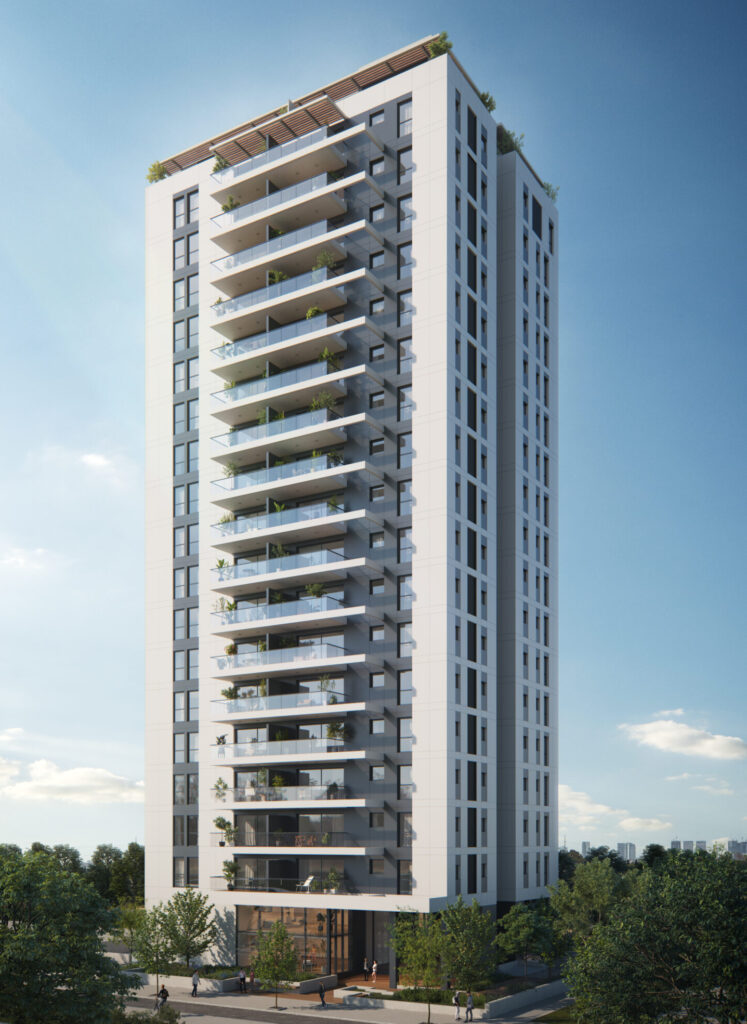 מגדל המגורים בת"א של אזורים Living וקבוצת מנרב, הדמיה | צילום: 3Division
