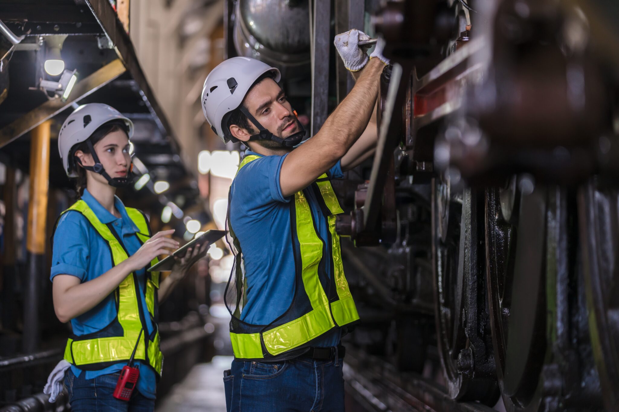 מהנדסים בתחנת רכבת | צילום: שאטרסטוק
