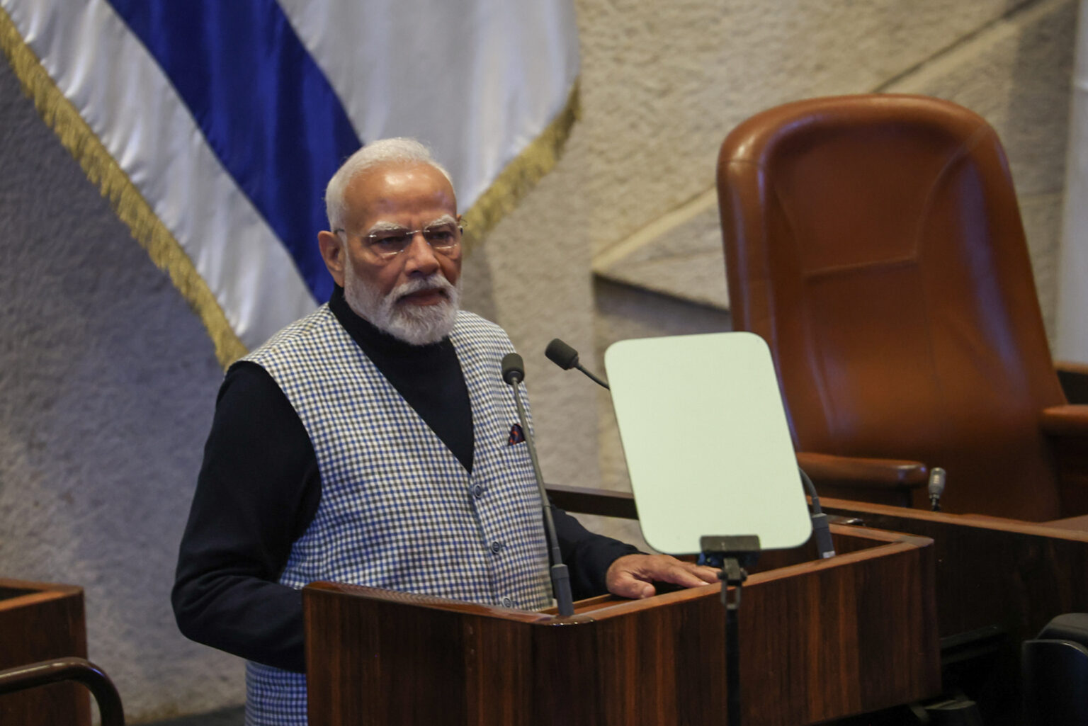 נרנדרה מודי במליאת הכנסת: "הודו עומדת עם ישראל עכשיו ולתמיד"