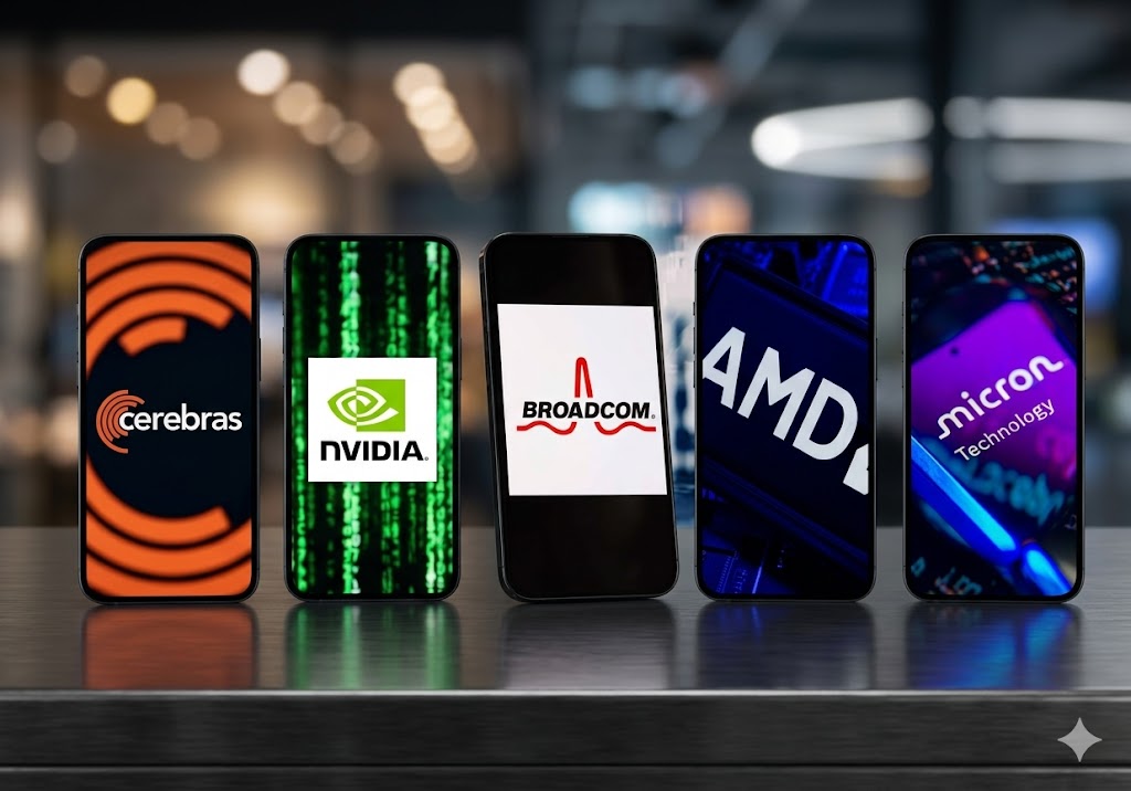 AMD, אנבידיה, ברודקום, מיקרון ו-Cerebras | קרדיט: שטארסטוק, עובד על ידי AI