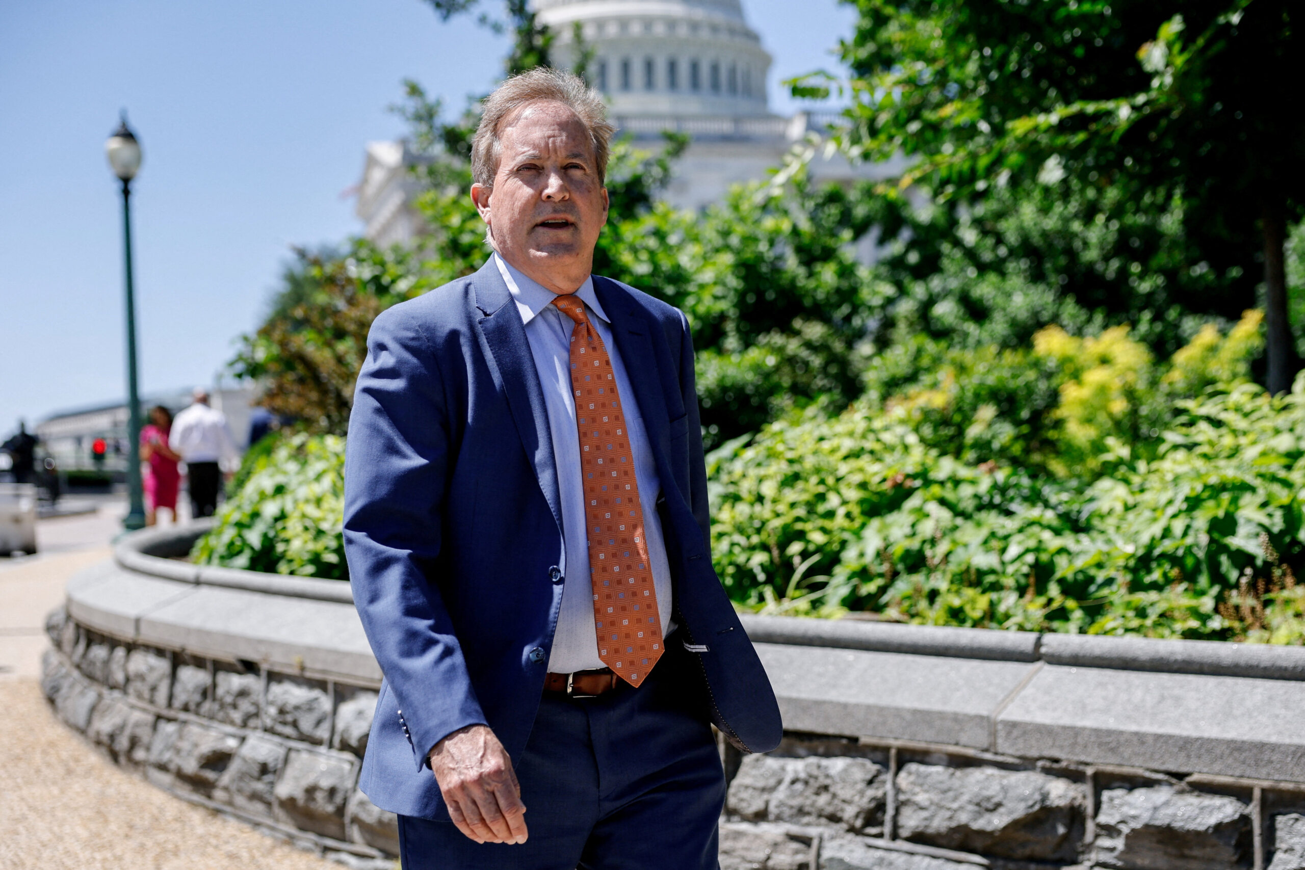 FILE PHOTO: Texas Attorney General Ken Paxton walks outside the U.S. Capitol building on Capitol Hill, in Washington, D.C., U.S., June 3, 2026. REUTERS/Kylie Cooper/File Photo